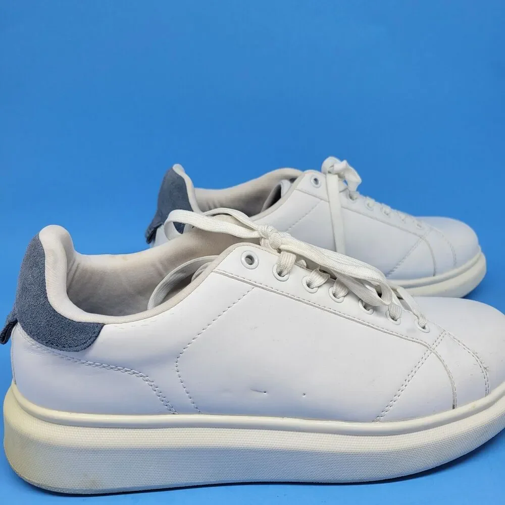 Pull & Bear White Leather Sport Trainer Men's Sz 10 EUR 43 Pre-Owned Sneaker